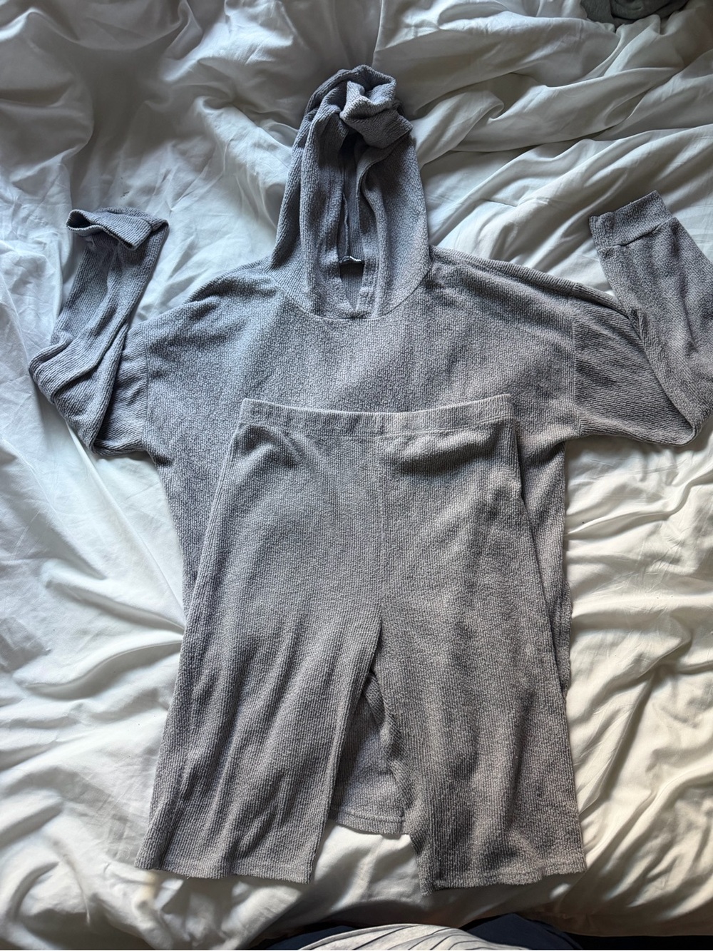 Fashion nova Cozy Gray Knit Hoodie & Shorts Set - Women’s Sweater Set